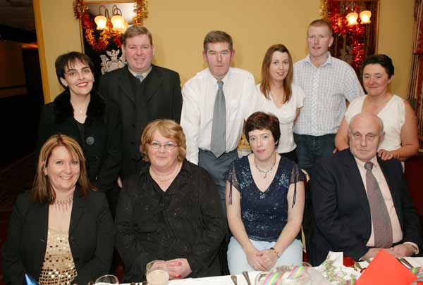 Group from Baxter D shift (weekend  days) pictured at their Christmas Party in Breaffy House Hotel and Spa, Castlebar, front from left: Linda Connor, Eileen Duffy, Tina Gilligan  and Jimmy Murtagh; at back Geraldine and Martin Horan, Sean Gilligan,  Laura Fahey, TJ Kelly  and Margaret Murtagh. Photo Michael Donnelly