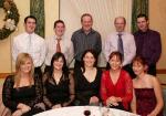 Group from Season Master Straide, pictured with their partners at their Christmas Party in the Filte Suite, Welcome Inn Hotel, Castlebar, front from left: Sinead Jordan, Jennifer Jordan,  Esther Bourke, Breeda Reid,  and Siobhan Nugent; at back: John Jordan, Raymond Jordan,  Ulick Bourke, Michael Reid and Martin Nugent. Photo Michael Donnelly