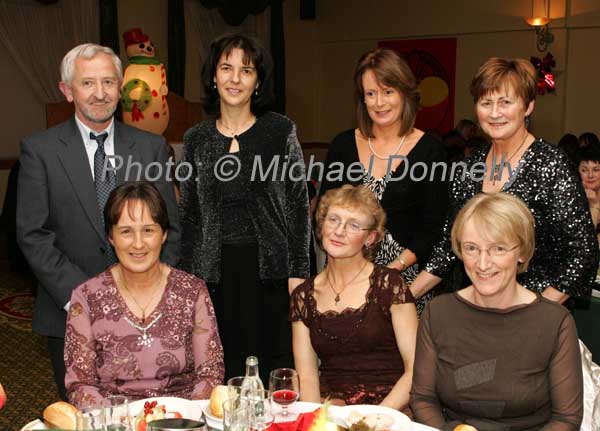 Group from St Angela's N.S. Castlebar, pictured at their Christmas Party night in the Welcome Inn Hotel Castlebar, front from left: Josephine McDonagh, Noirn Jennings, and Sr. Frances Gardiner; At back: Michael Cafferkey, Gearidn N Ghruinil, Claire Granahan and Mary Golden. Photo:  Michael Donnelly