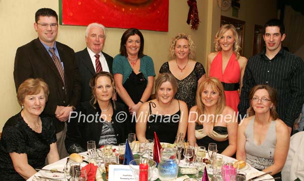 Pictured at the Castlebar Swimming Pool Christmas Party night in the Failte Suite Welcome Inn Hotel Castlebar, front from left: Susan Keane, Noreen O'Connor, Deirdre Donnelly, Denise Corcoran and Marian English; At back Martin O'Connor, Martin Keane, Aisling Tuohy, Orla O'Connor, Berni Tuohy and Lyndon Reilly. Photo:  Michael Donnelly