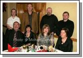 Meitheal Mhaigheo Foxford group pictured at their Christmas Party night in the Welcome Inn Hotel Castlebar, front from left: Dick Melrose,  Angela O'Brien, Ann Finn and Kathleen Walsh; At back; John Hanley  Justin Sammon, John Thornton and Declan Walsh. Photo:  Michael Donnelly