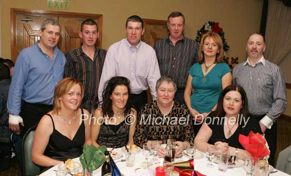 Rathduff Socialites (Ballina) pictured at their Christmas Party night in the Failte Suite Welcome Inn Hotel Castlebar, front from left: Tracey Keane, Siobhan Ruttledge, Ann McHale,  and Margaret McLoughlin; At back: Liam Ruttledge, Liam Keane, Ray Kelly,  John McHale,  Joan Ruttledge and Kevin McLoughlin. Photo:  Michael Donnelly