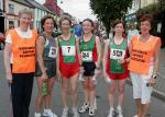 Top placed lady finishers in the DeCare Road Race and Walk in aid of Mayo Cancer Support Association in Claremorris on Saturday evening last (18 June 2005) pictured with Mayo Cancer Support Group representatives, from left Florence Devane Mayo Cancer Support Association; Breege Blehein McHale, Ballina,  1st with a time of 29 mins and 35 secs;  Angela O'Connor, Castlebar 2nd; Ann Lennon, Castlebar, 3rd; Noreen McManamon Newport 4th; and Marcella Ryan Crossboyne Claremorris,  Mayo Cancer Support Association. Photo Michael Donnelly


