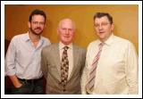 Brian and Kevin Murphy Ballinrobe pictured with Pat Jennings, TF Royal Hotel and Theatre  at "Remembering Kieran" (a tribute to Kieran Murphy Ballinrobe), in the tf Royal Theatre Castlebar. Photo:  Michael Donnelly