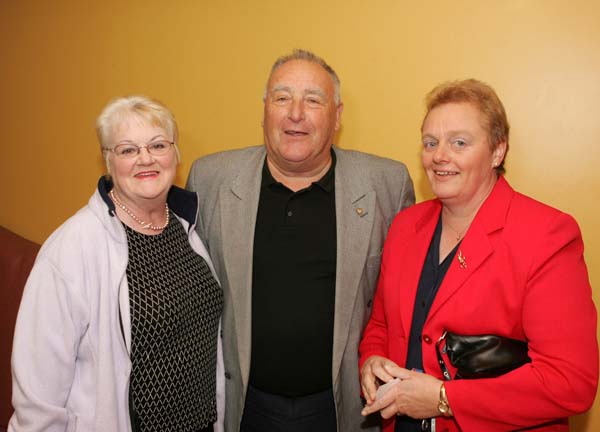 Marion Twist, Ballinrobe pictured with Paddy and  Mary Maye, Ballinrobe, pictured at "Remembering Kieran" (a tribute to Kieran Murphy Ballinrobe), in the tf Royal Theatre Castlebar. Photo:  Michael Donnelly