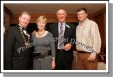Pictured at the final of "The National Youth Awards 2007" hosted by the No Name! Club in the TF Royal Theatre Castlebar, from left: Anthony McCormack, National Chairman No Name Club; Liz Howard, President Camogie Association, Eddie Kehir, Founder member of No Name Club and John O'Mahony, manager Mayo Senior Football Team. Photo:  Michael Donnelly, 