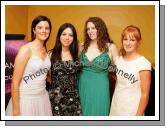 Claremorris No Name Club ladies pictured at the final of "The National Youth Awards 2007" hosted by the No Name! Club in the TF Royal Theatre Castlebar, from left: Tanya Sarsfield, Lorraine Walsh, Miriam Nolan and Aine Freeley Photo:  Michael Donnelly