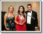 Laura O'Sullivan, Celbridge Co Kildare winner of the Hostess of the Year  at the final of "The National Youth Awards 2007" hosted by the No Name! Club in the TF Royal Theatre Castlebar, pictured with her parents Sadie and Mick O'Sullivan. Photo:  Michael Donnelly