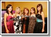 Tuam Ladies pictured at the final of "The National Youth Awards 2007" hosted by the No Name! Club in the TF Royal Theatre Castlebar, from left: Laura Mulkerins, Ciara Loftus, Clodagh Gilmore, Sinead McHugh and Michelle McIntyre. Photo:  Michael Donnelly