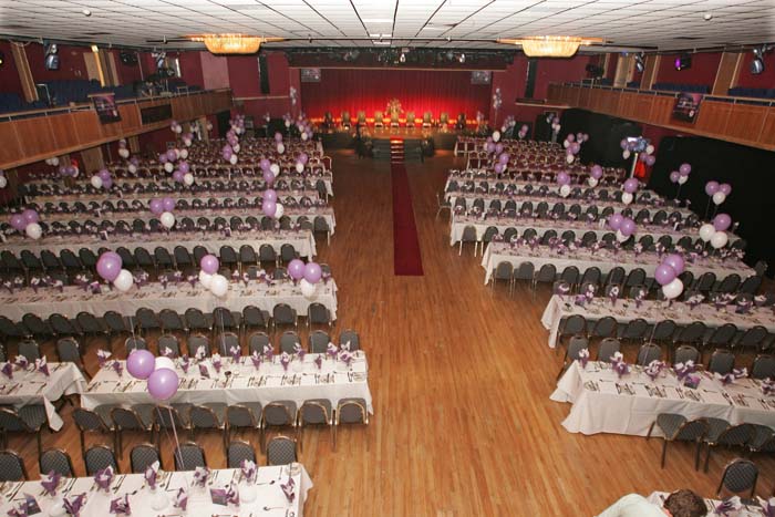 Table layout and stage for "The National Youth Awards 2007" hosted by the No Name! Club in the TF Royal Theatre Castlebar. Photo:  Michael Donnelly