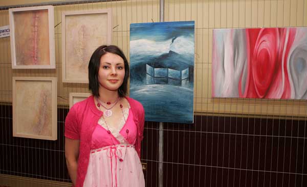 Lorna Connell pictured with some of her exhibits at the Castlebar Rotary Club at the Castlebar Rotary Club Art sale (in conjunction with the Mayo Pink Ribbon Appeal) in Breaffy House Hotel, Castlebar. Photo:  Michael Donnelly