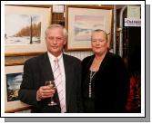 Arnold Wymen pictured with Dolores Burke President Castlebar Rotary Club at the Castlebar Rotary Club Art sale (in conjunction with the Mayo Pink Ribbon Appeal) in Breaffy House Hotel, Castlebar. Photo:  Michael Donnelly