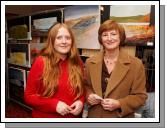 Artist Irene Hegarty, Crossmolina and Deirdre Mullen, Castlebar pictured with some of Irene's exhibits at the Castlebar Rotary Club at the Castlebar Rotary Club Art sale (in conjunction with the Mayo Pink Ribbon Appeal) in Breaffy House Hotel, Castlebar. Photo:  Michael Donnelly