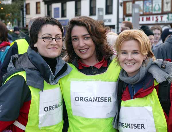 Organisers of the Castlebar Walk on Sunday last in aid of the Red Cross for victims Tsunami tidal Wave pictured in Market Square Castlebar from left: Ernestine Duffy, Ruth Phelan, and Karen Brett. Photo Michael Donnelly