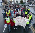Group pictured leaving Market Sq Castlebar at the start of the Charity Walk in aid of the Red Cross Tsunami Fund. Photo Michael Donnelly 
