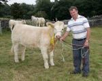 Tommy Keane, Drimurla Newport pictured wth his prizewinning purebred Charolais  Heifer at Ballinrobe Agricultural Show. Photo: Michael Donnelly.