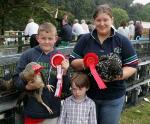 Prizewinning Poultry, at Ballinrobe Agricultural Show shown by owners, from left Conor Cawley Lowvalley, Rathnamagh, Crossmolina, Claire O'Boyle Rathnamagh, Crossmolina and John Kenneth Dowling , Rathnamagh (centre). Photo: Michael Donnelly.