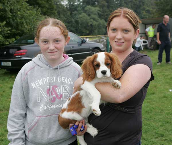 Annette and Fiona Masterson, Ballycroy, pictured with their prizewinning "Chicky" King Charles Puppy, a prizewinner in theToy Group and Best Puppy under 12 months  at Ballinrobe Agricultural Show). Photo: Michael Donnelly.