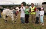 JP Cowley Rathlee Co Sligo pictured with "Best Continental Bullock with no permanent teeth at Claremorris Agricultural Show, Sinead Cowley accepts the cup from Colm Kitching steward included are James Caffrey and Niamh Cowley. Photo: Michael Donnelly.