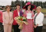 Eithne Staunton Convent Road Claremorris was the winner of the "Best Dressed Lady"  at Claremorris Agricultural Show, pictured as she is presented with jewellery by Robert Sabo valued at 1000 Euros  and sponsored by Robert Blacoe Jewellers, Claremorris and Galway and flowers sponsored by Blathanna Claremorris  included in photo from Left: Gay Fahey, (Judge); Maureen Finnerty,  Show Secretary; Eithne Staunton  and Rosaleen Cantwell (Judge). Photo: Michael Donnelly.
