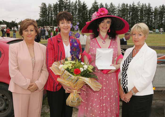 Eithne Staunton Convent Road Claremorris was the winner of the "Best Dressed Lady"  at Claremorris Agricultural Show, pictured as she is presented with jewellery by Robert Sabo valued at 1000 Euros  and sponsored by Robert Blacoe Jewellers, Claremorris and Galway and flowers sponsored by Blathanna Claremorris  included in photo from Left: Gay Fahey, (Judge); Maureen Finnerty,  Show Secretary; Eithne Staunton  and Rosaleen Cantwell (Judge). Photo: Michael Donnelly.
