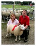 Mary and Michael Bryce, Ballycastle pictured with their 1st Prize winning Lamb in the Best Factory Lamb  class, sponsored by OBriens Pharmacy at the 88th Claremorris Agricultural Show. Photo:  Michael Donnelly