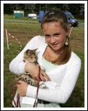 Aoife McLoughlin, Newbrook, Claremorris with her unusual coloured kitten, at the 88th Claremorris Agricultural Show. Photo:  Michael Donnelly