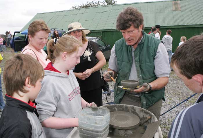 Paddy Rolleston, Beltra, Co Sligo giving displays at the Potters wheel, at the 88th Claremorris Agricultural Show. Photo:  Michael Donnelly

