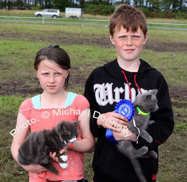 Nessa and Michael Healy Claremorris pictured with their kittens at Claremorris Agricultural Show. Photo:  Michael Donnelly