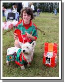 Luke Gibbons, Jnr. Claremorris had his dog well kitted out at Claremorris Agricultural Show. Photo:  Michael Donnelly