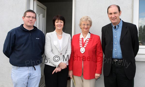Pictured at the official opening of Claremorris Agricultural Show, from left; Paul Hanley, chairman; Maureen Finnerty Secretary, Dorothea Lazenby, chairman Irish Shows Association and Eamon Finnerty of Houston Texas who performed the official opening of the show.
Photo:  Michael Donnelly