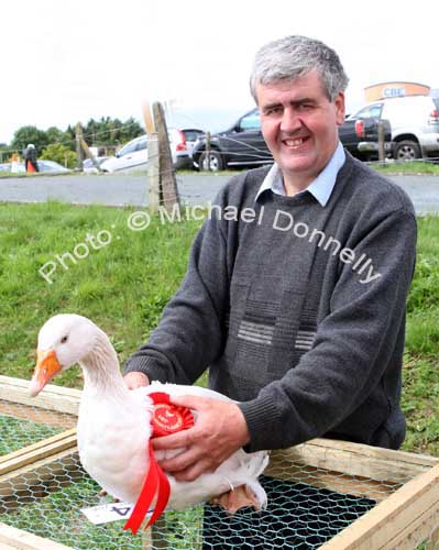 John Dunleavy, Shammer Kilkelly got 1st, 2nd and 3rd for his geese at Claremorris Agricultural Show. Photo:  Michael Donnelly