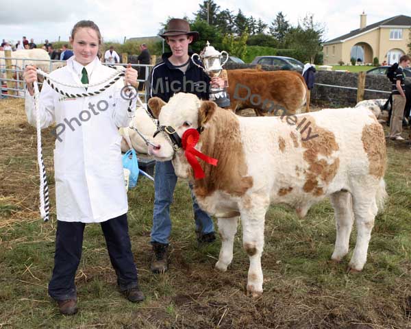 Jodie McGeever, Meelick Swinford was the winner of the Young Stockperson award at Claremorris Agricultural Show, Included in photo is Ross McGeever.  Photo:  Michael Donnelly