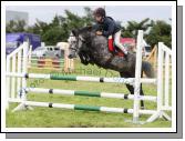 Cormac Hanley Jnr, Claremorris, on Emerald Pride clears the final jump to win the 138 ABC  Claremorris Show Jumping section at Claremorris Agricultural Show. Photo:  Michael Donnelly