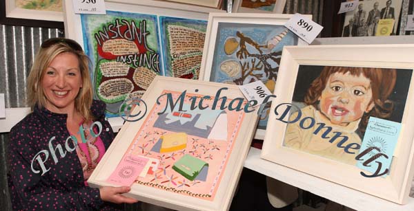 Sinead Gaughan, Belmullet, shows off her prize winning artworks and paintings at Claremorris Agricultural Show.Photo: Michael Donnelly.