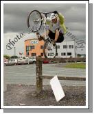 A Stunt Cyclist in action at Claremorris Agricultural Show. Photo: Michael Donnelly