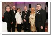 Pictured at the official opening of Days Hotel "The Harlequin", Castlebar, from left: Canon Paddy Curran, P.P. Castlebar, who performed the Blessing; Des Hynes, Manager Days "Harlequin Hotel" Castlebar; Peter Kelly, aka Franc, event co-ordinator; Brendan Henaghan, Mayor Castlebar Town Council  and Mary and Pat Jennings TF Royal Hotel and Theatre, Castlebar. Photo:  Michael Donnelly