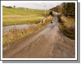 Road open to traffic after 70 days flooding at Ballinacarra, Kilmaine Co Mayo. Photo taken 20th Feb 07 the first day road is passable. Photo:  Michael Donnelly