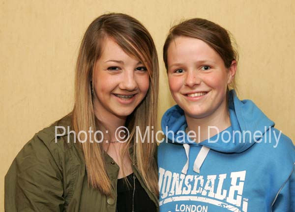 Rachel Lydon and Tressan Maughan, pictured at the Castlebar Mitchels Ladies Football Club Fashion Show in the Failte Suite, Welcome Inn Hotel, Castlebarl. Photo:  Michael Donnelly