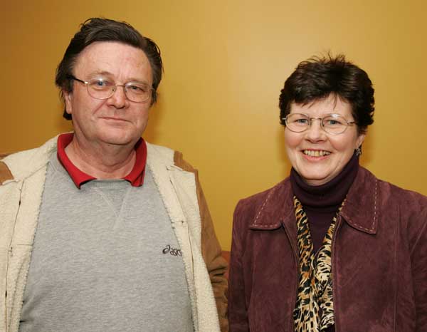 Chris and Anne Murphy, Ballycastle, pictured at Pat Shortt, in the new Royal Theatre Castlebar. Photo Michael Donnelly
