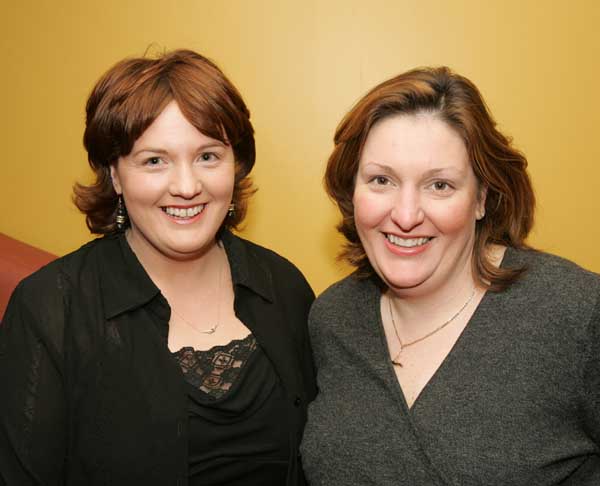 Marian Kelly and Mary Langan, Ballinrobe, pictured at Pat Shortt, in the new Royal Theatre Castlebar. Photo Michael Donnelly

