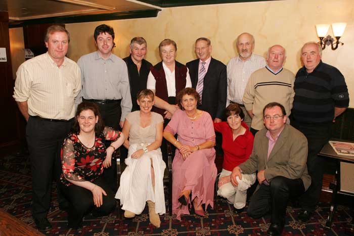 Pictured at the Threshing Social in the Dalton Inn Hotel Claremorris, front from left: Mary Lyons Ballyhaunis, Mary Barr and Frances O'Donnell Donegal;  Teresa Horan and Bartley Horan, 
at back John tarpey, Ballyhaunis;  Martin Forde, Balla; Pat McBride Donegal; Celia and Pat Lyons Ballyhaunis; Michael Hennelly Hollymount; Pat Hughes Ballyglass Claremorris; and Tom Prendergast, Ballyglass Claremorris.  Photo: Michael Donnelly.