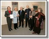 Pictured in the Linenhall Arts Centre Castlebar, at the official opening of "Ballinglen the First 15 years", An exhibition of 25 works from the Collection of Ballinglen Arts Foundation, selected by Linenhall Arts Centre Chairman Eamon Smith, included in photo from left: Marie Farrell, Director Linenhall Arts Centre; Pauline O'Donovan Director Ballinglen Arts Foundation, Ballycastle; Deputy Michael Ring, T.D.; Peter Maxwell and Margo Dolan, Founding Directors of Ballinglen Arts Foundation and Kitty O'Malley. Photo:  Michael Donnelly