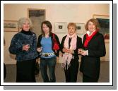 Pictured in the Linenhall Arts Centre Castlebar, at the official opening of "Ballinglen the First 15 years", An exhibition of 25 works from the Collection of Ballinglen Arts Foundation, selected by Linenhall Arts Centre Chairman Eamon Smith, included in photo from left. Mary and Geraldine Munnelly, Ballycastle; Christine Tighe, Ballinglen Arts Foundation and Una Forde, Ballinglen Arts Foundation. Photo:  Michael Donnelly