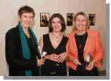 Pictured at the official opening of the Exhibition "Reclaiming the Serpent" by Caroline Hopkins Castlebar in the Linenhall Art Centre Castlebar, from left: Vivienne Dick,  Film maker and Lecturer who performed the offical opening, Caroline Hopkins, Artist and Marie Farrell, Director Linenhall Art Centre.  Photo: Michael Donnelly.