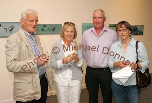 Pictured at the official opening of "Empire of Light" an exhibition of paintings by Chris Banahan, in the Linenhall Arts Centre Castlebar, from left: Val and Judith Walsh, Newport and Michael and Susie Quinn, Kilmeena. The exhibition continues until 30th June. Photo:  Michael Donnelly 