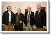 Pictured at the official opening of an exhibition of paintings by Gavin Hogg in the Linenhall Art Centre Castlebar, from left: Eamonn Linenhall Arts Centre; Hogg Artist; Cllr Tim Quinn former Cathaoirleach MCC and Padraig Flynn former EU Commissioner; Photo Michael Donnelly 