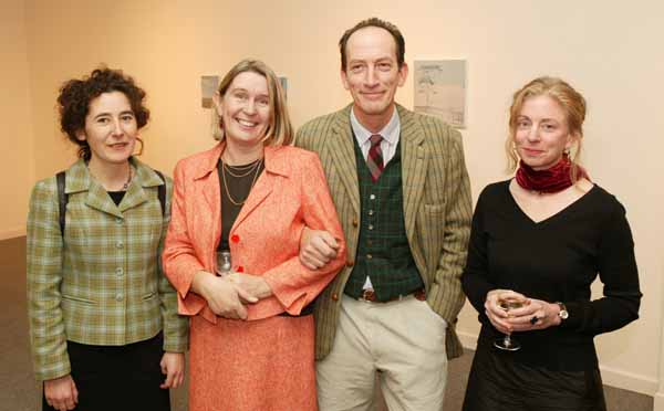 Pictured at the official opening of Hazel Walker's Exhibition of  Small Paintings in the Linenhall Arts Centre Castlebar, from left: Hazel Walker (artist); Marie Farrell, director Linenhall Arts Centre; Alex Nicholson, Ballyheane and Alice Lyons, Cootehall, nr. Boyle . The Exhibition runs until 22nd December. Photo: Michael Donnelly

