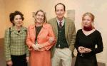 Pictured at the official opening of Hazel Walker's Exhibition of  Small Paintings in the Linenhall Arts Centre Castlebar, from left: Hazel Walker (artist); Marie Farrell, director Linenhall Arts Centre; Alex Nicholson, Ballyheane and Alice Lyons, Cootehall, nr. Boyle . The Exhibition runs until 22nd December. Photo: Michael Donnelly

