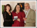 Pictured at the launch /reading of Poetry CD "A Disturbance of Poets" featuring  poems by thirteen Mayo Poets in the Linenhall Arts Centre Castlebar, (all proceeds of sale of CD going to Hospice Africa Uganda), from left: Brid Quinn, Project Director; Edith Geraghty Belmullet, artistic Director of CD and Iarla Mongey, Castlebar, Project Director. Photo:  Michael Donnelly